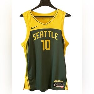 Nike Seattle Storm Sue Bird Explorer Home Game Jersey - Green and Yellow